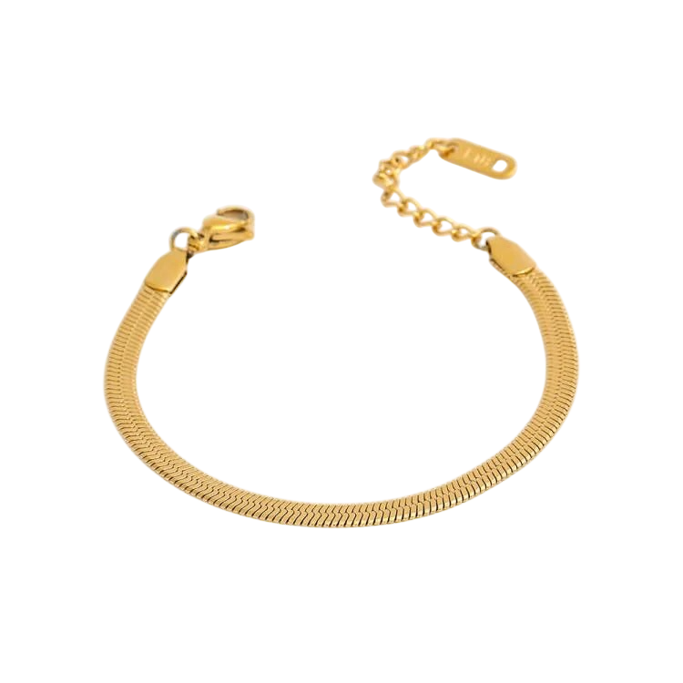 アクセサリー pointless journey CHAIN BRACELET GOLD Zaya Bracelet - Gold Plated Herringbone Chain Bracelet | EMILIAZ
