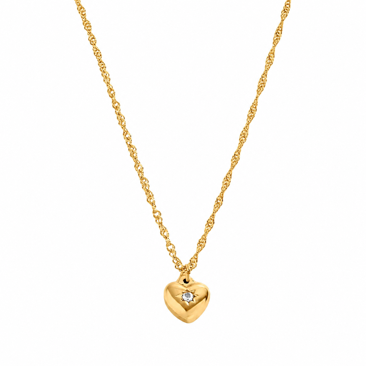 Lovira Necklace - 18K Gold Plated Heart Pendant with Zirconia