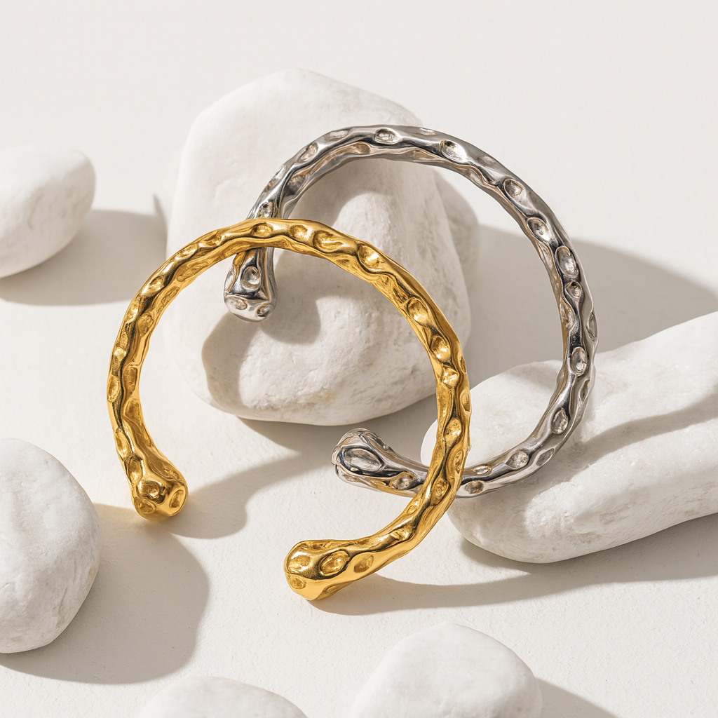 Molten Cuff Bracelet – 18K Gold or Silver Plated