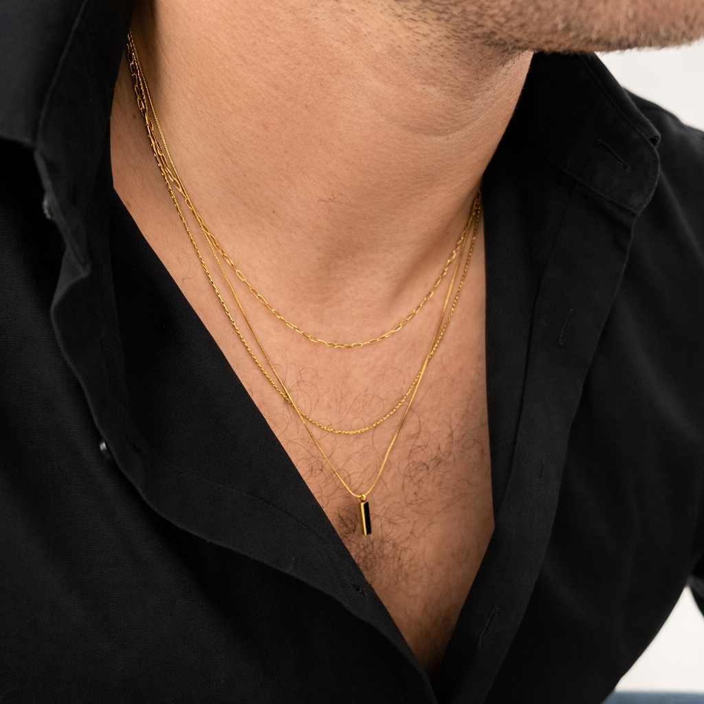 Men’s Gold-Plated Pendant Necklace